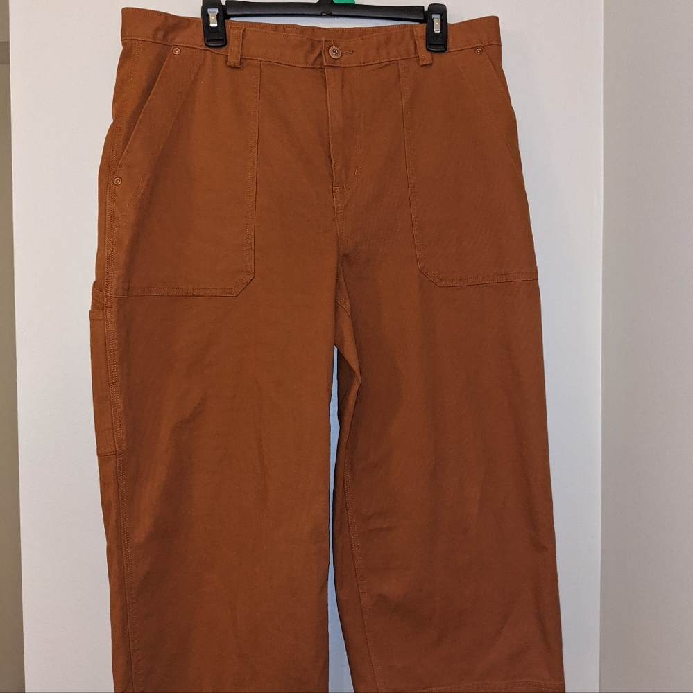 Women's DuluthFlex Fire Hose Ltd. Wide Crop Pants, size 16, cider